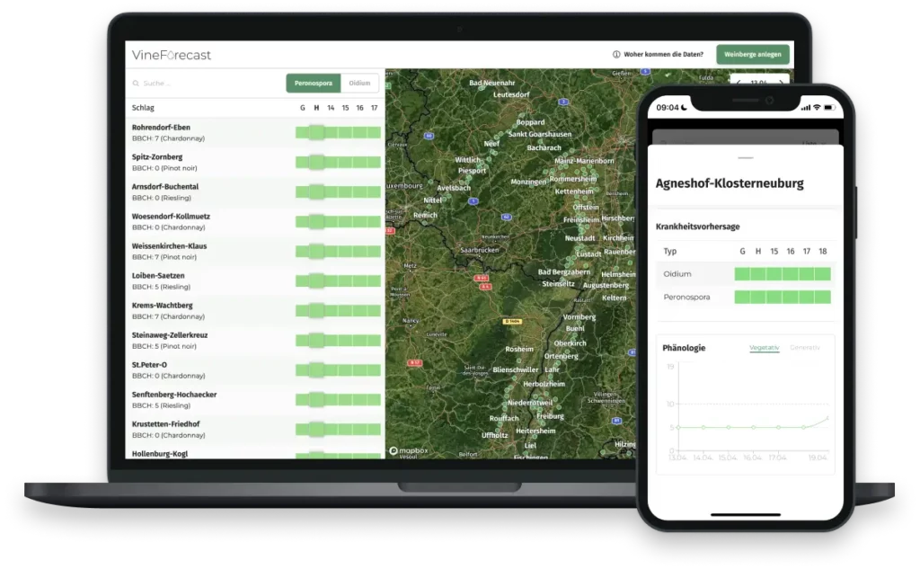 VitiMap von VineForecast